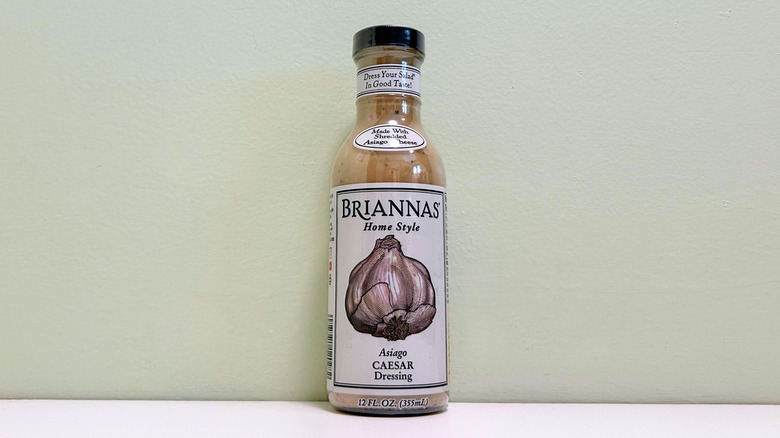A bottle of Brianna's Home Style Asiago Caesar Salad Dressing
