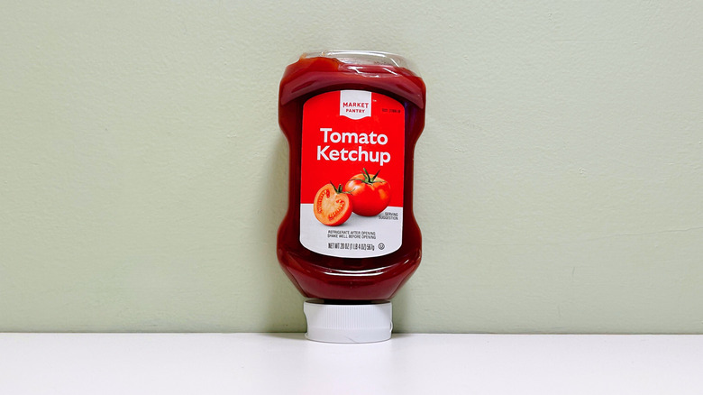 One bottle of Market Pantry ketchup