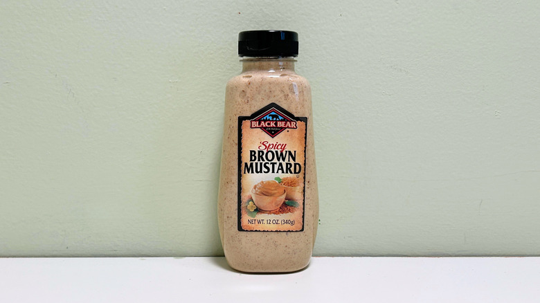 A bottle of Black Bear Spicy Brown Mustard