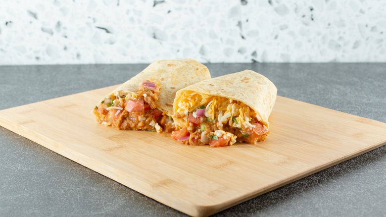 Bean and cheese burritos on board