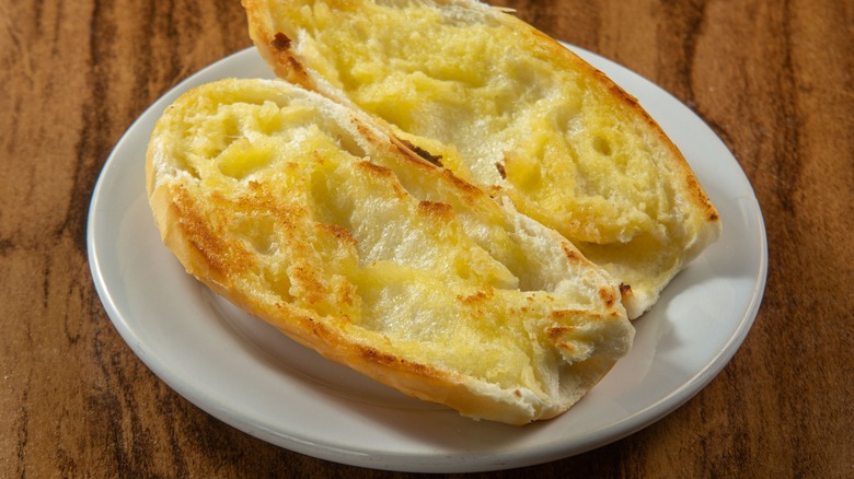 toasted baguette split in half