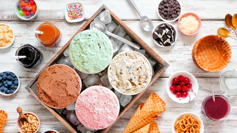 Ice cream and toppings