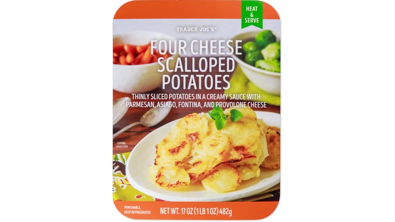 A package of Trader Joe's four cheese scalloped potatoes