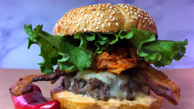 burger with taleggio