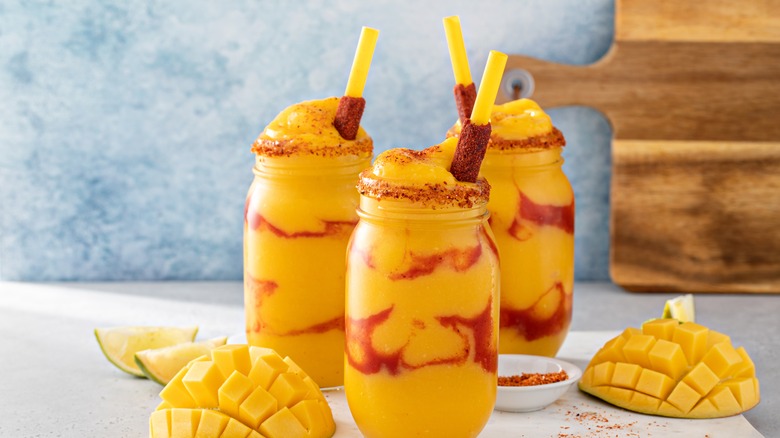 decorated mango smoothies