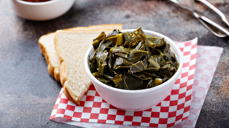 bowl of cooked collard greens
