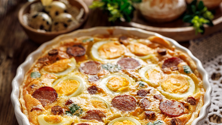 Hot dog and egg quiche