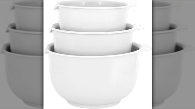 Mixing bowls on white background