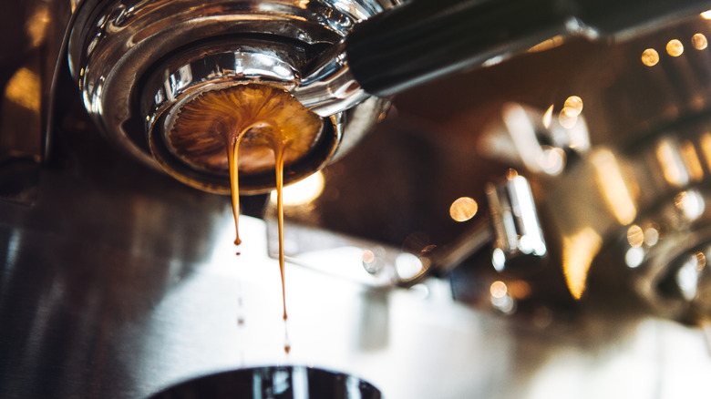 Espresso being brewed