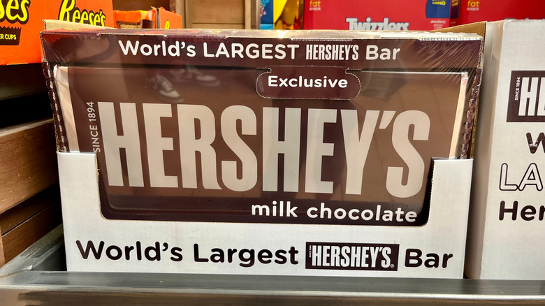 Hershey's Milk Chocolate Bar in a store