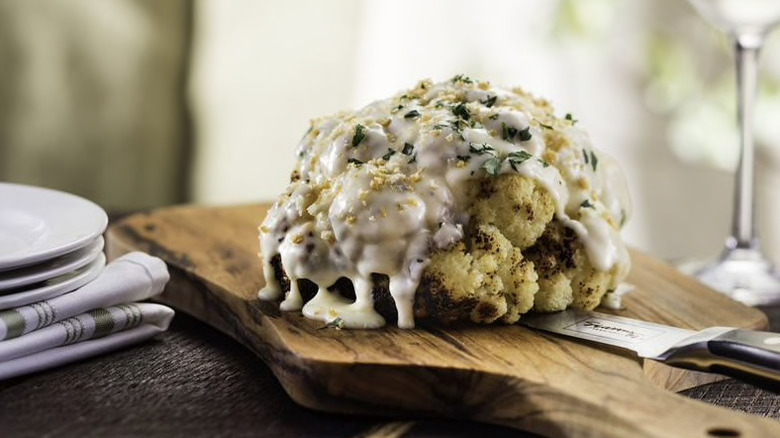 Whole Roasted Cauliflower on board