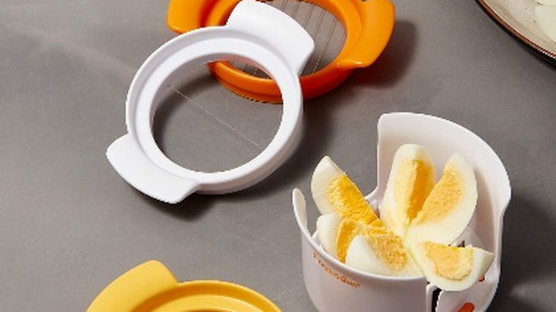 Crate & Barrel 3-in-1 Egg Slicer with eggs