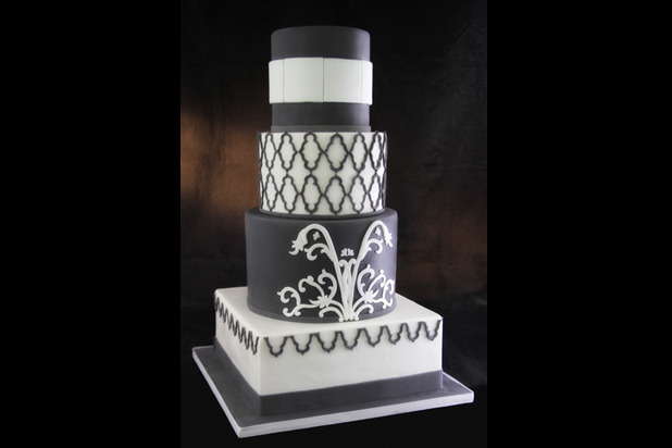 Grey and White Art Deco Cake