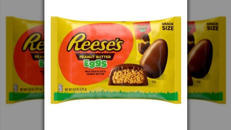 Bag of Reese's eggs on white background