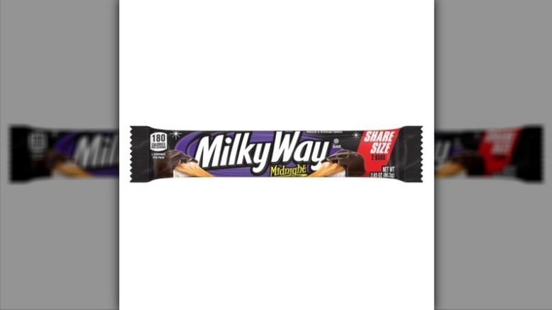 Midnight Milky Way bar on white background