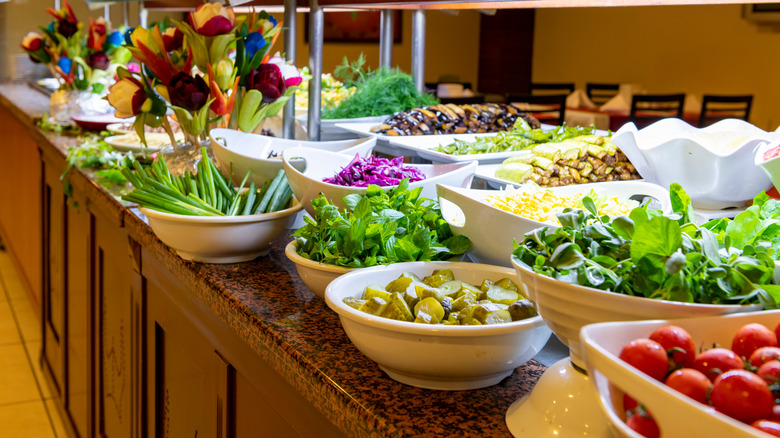 salad bar at buffet