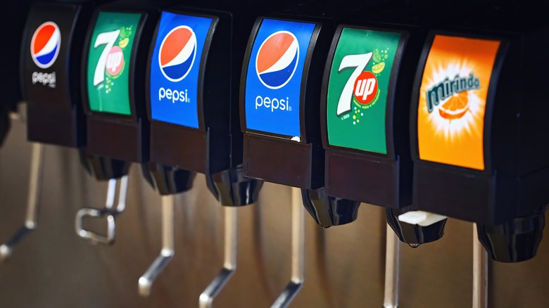 soda fountain with different sodas