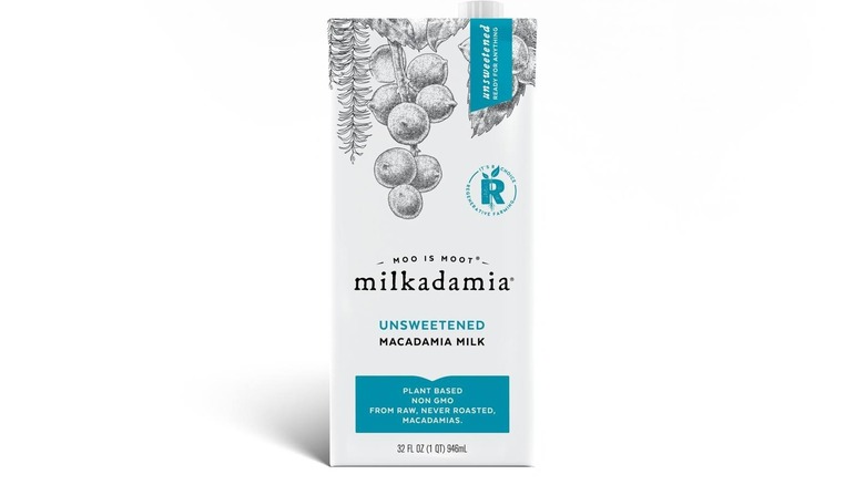 milkadamia carton on white backdrop