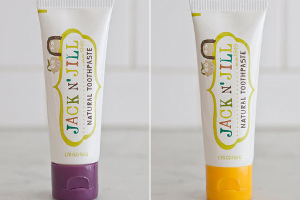 Jack n' Jill Baby Toothpastes: Blueberry, Strawberry, Banana, Currant; U.S.