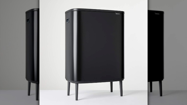 Brabantia top dual compartment trash can on white background