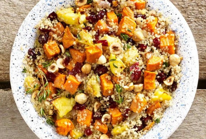 Quinoa Stuffing with Sweet Potatoes, Apples, and Hazelnut
