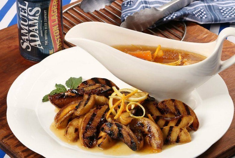 Beer Infused Grilled Peaches and Caramel