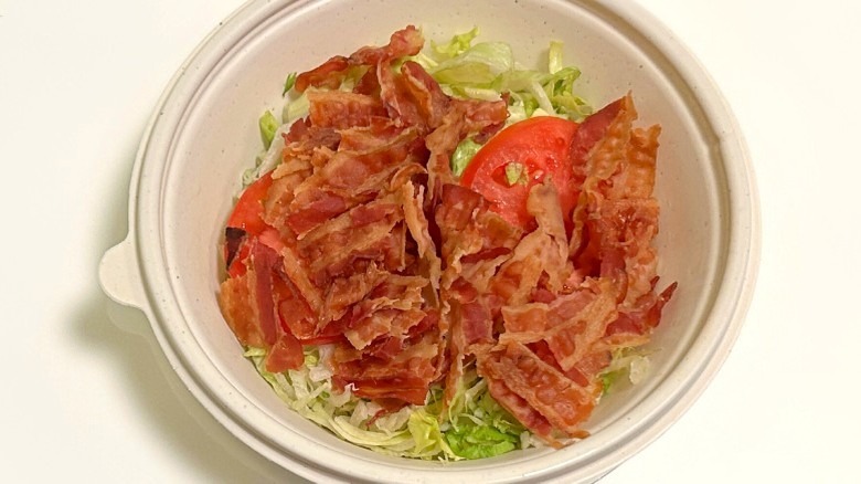 A Wawa BLT no-bun hoagie against a white background