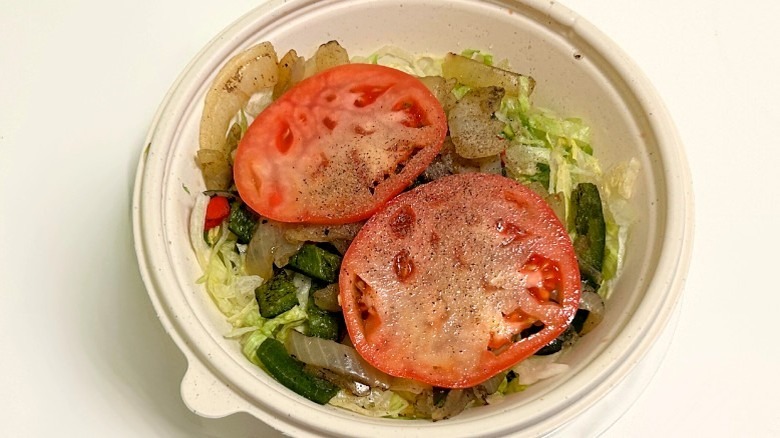 A Wawa fajita veggie no-bun hoagie against a white background