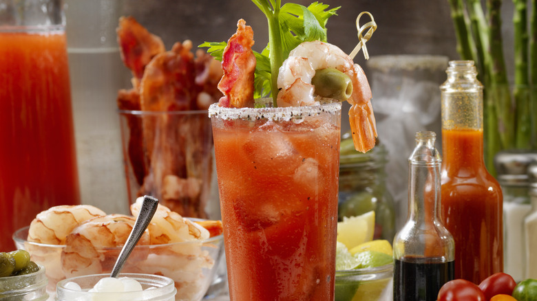 bloody mary with shrimp