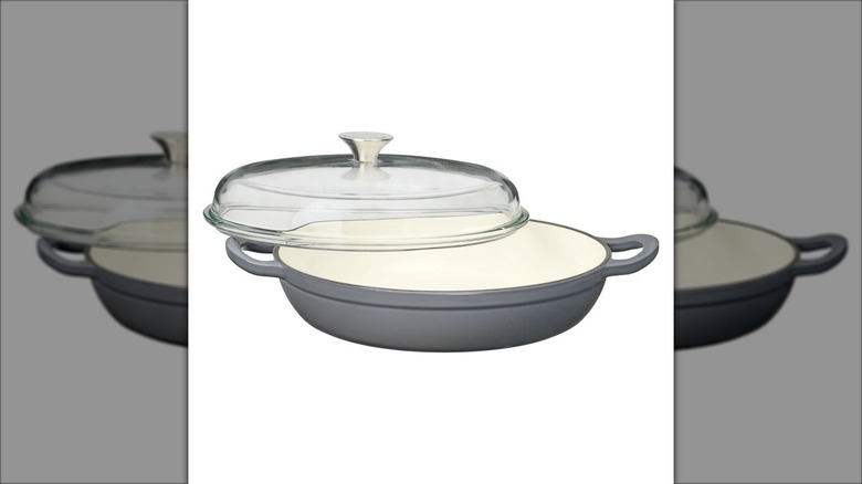 Product image of the Crofton cast iron braiser against a white background.