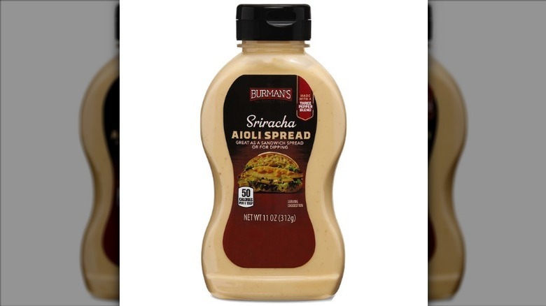 Burman's sriracha aioli on white background