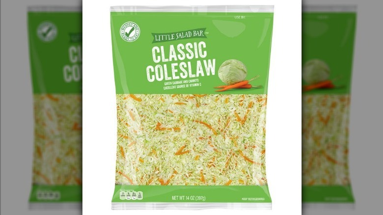 Classic coleslaw on white background