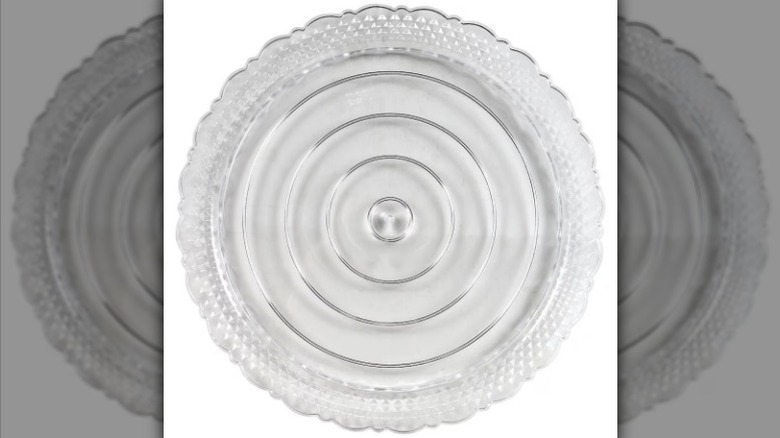 Decorative cake stand on white background