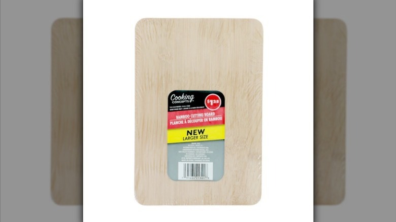 Bamboo cutting board on white background