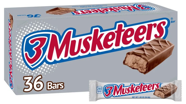 3 Musketeers box on white background