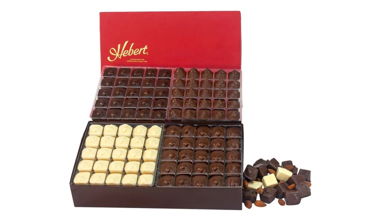 Hebert chocolate assortment on white background