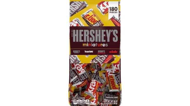 Hershey's miniatures on white background