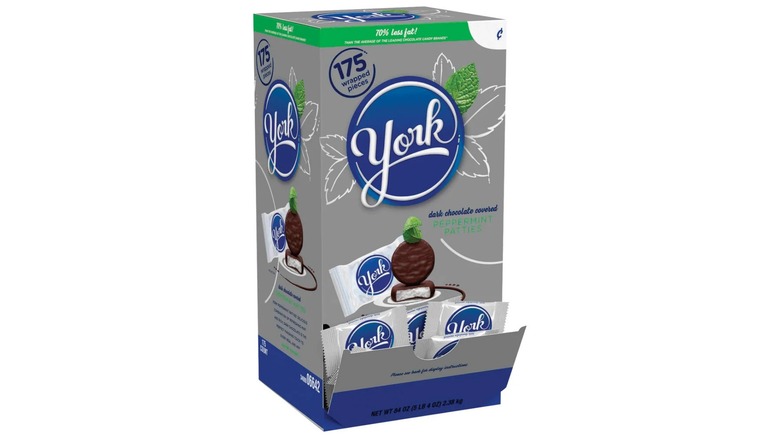 York peppermint patties box on white background