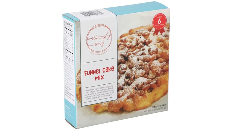 A box of Enticingly Easy Funnel Cake Mix