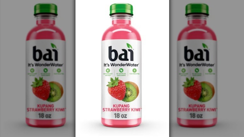 Bai strawberry kiwi on white background