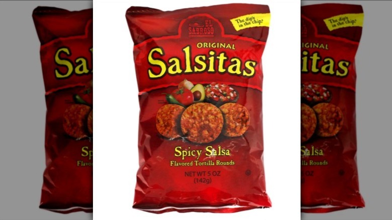 Salsitas chips on white background