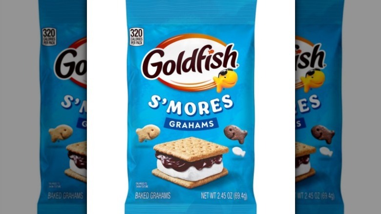 S'mores Goldfish on white background