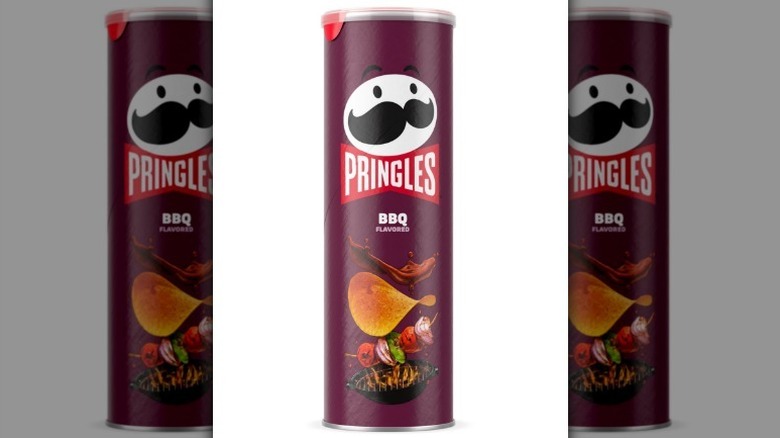 BBQ Pringles on white background
