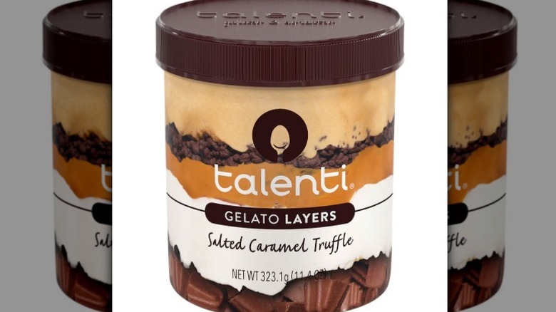 Talenti gelato on white background