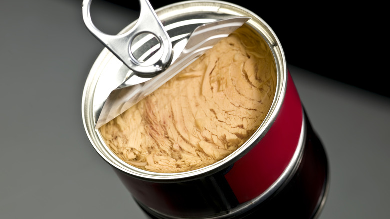 open can of tuna