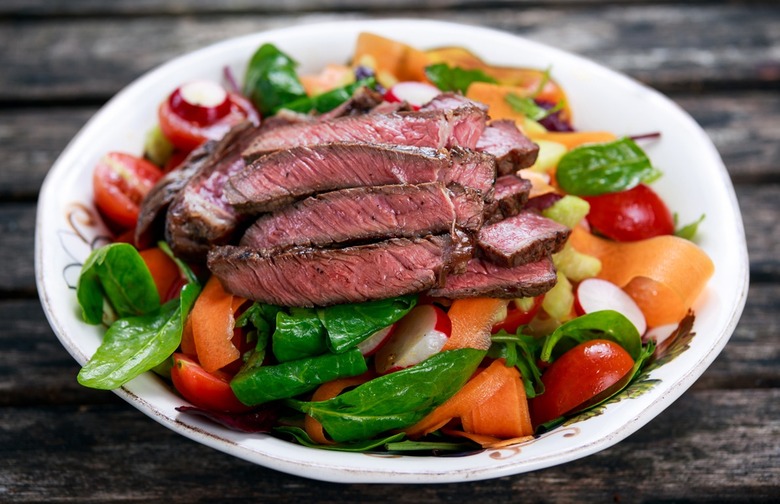 Spinach and Steak Salad with Ginger Dressing