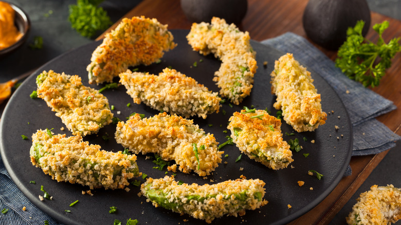 Crispy fried avocado pieces