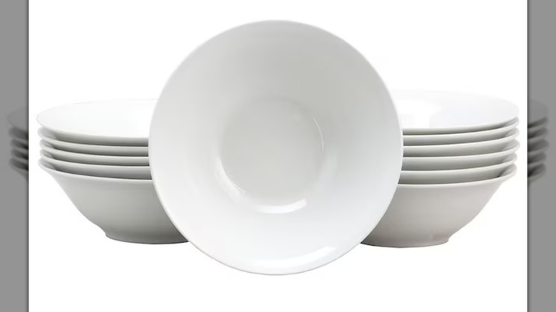 Gibson 12-Piece Ceramic Dinnerware Set on a white background