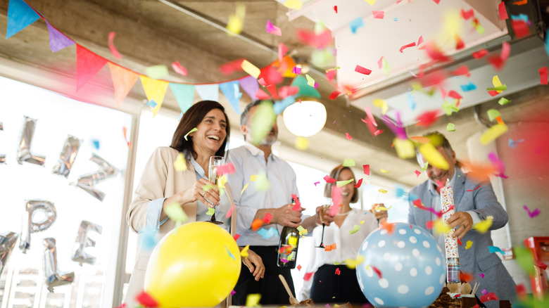 party decorations and confetti