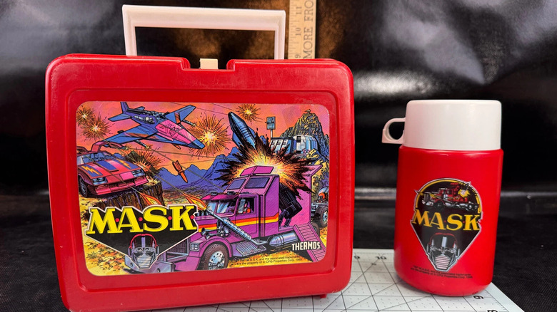 Vintage MASK lunchbox and thermos from the 1980s